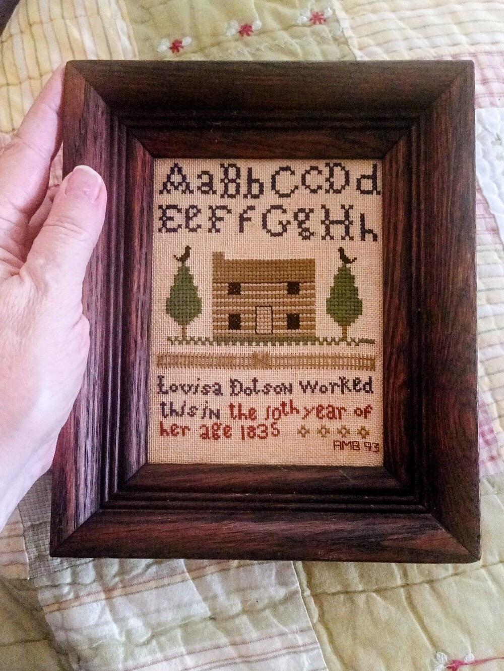 Vintage Cross stitch sampler '93 Inspo of 1835